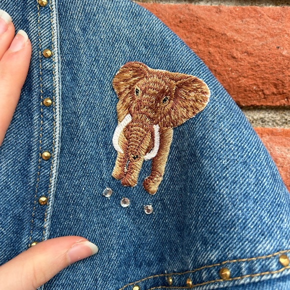 Denim safari patch blinged jacket - Picture 6 of 11